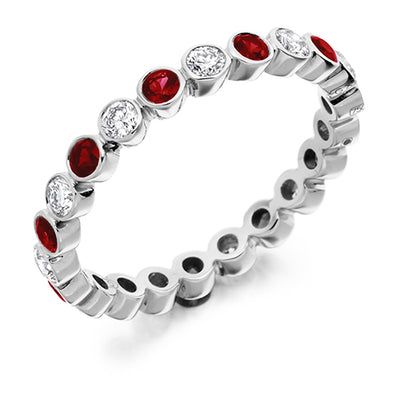 Ruby & Diamond Full Eternity Ring, 0.52ct