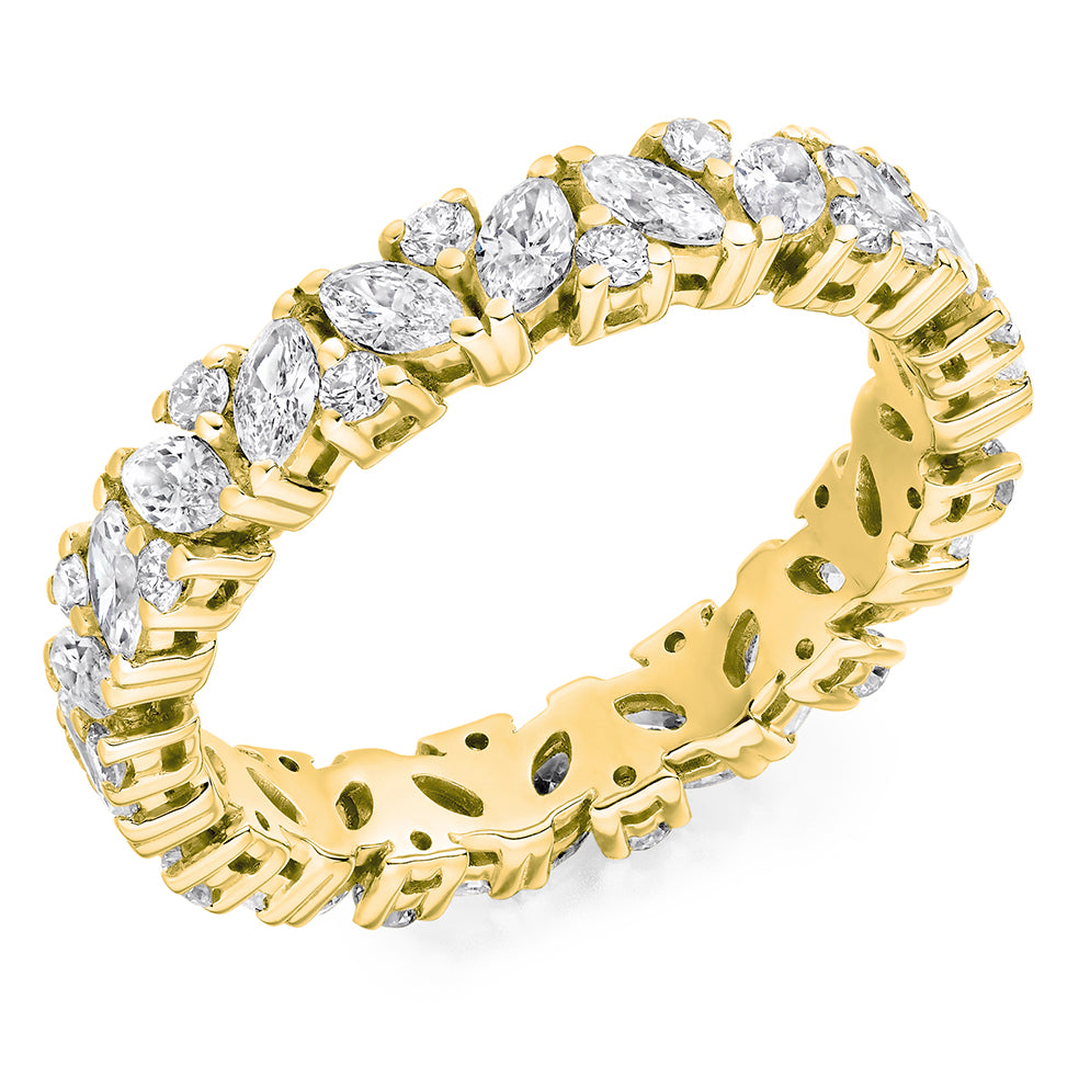 Claw-Set Full Eternity Ring, 1.55ct total in Yellow Gold