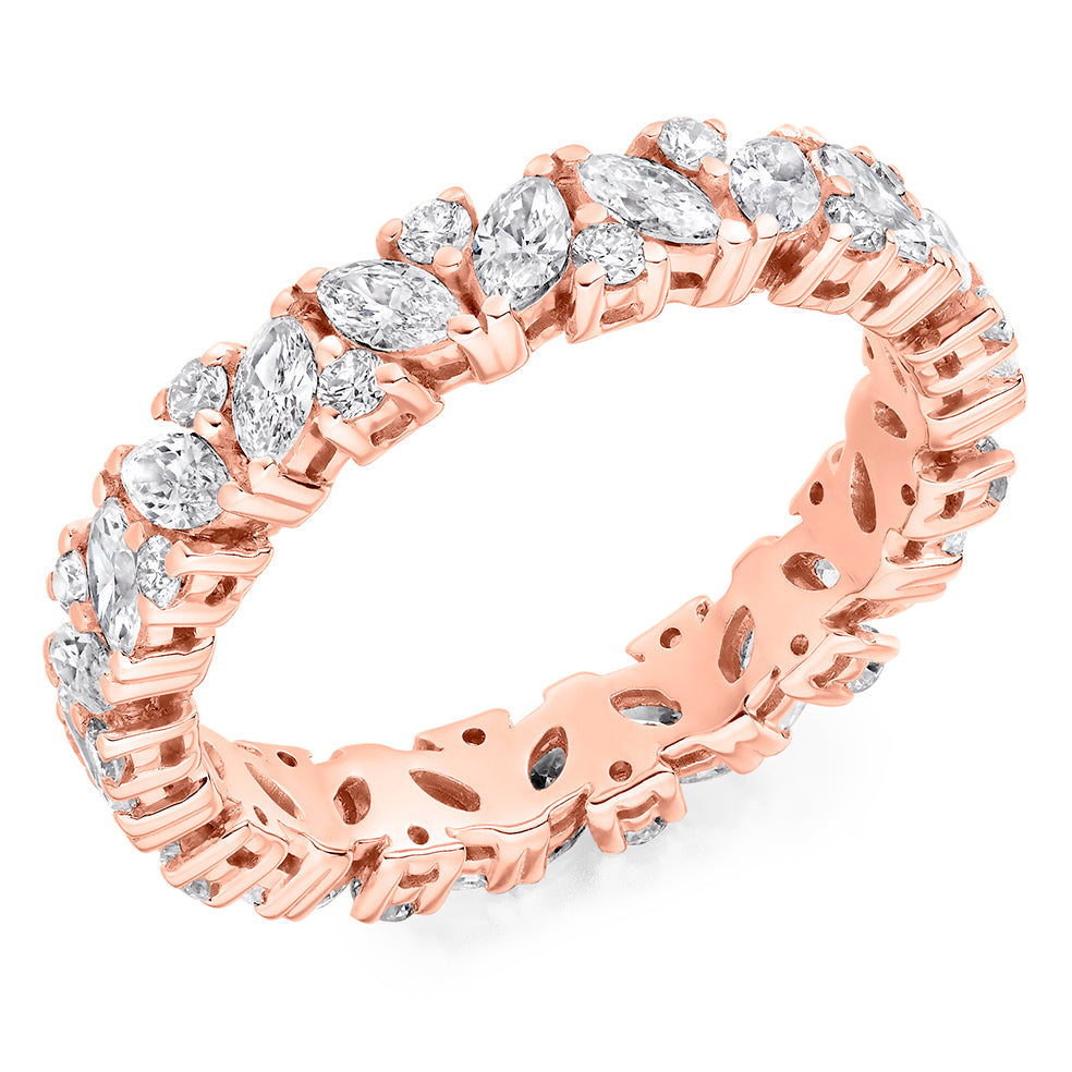 Claw-Set Full Eternity Ring, 1.55ct total in Rose Gold