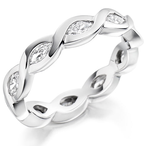 Rubover Diamond Full Eternity Ring with Right-Hand, 1.0ct