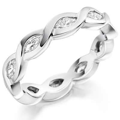 Rubover Diamond Full Eternity Ring with Right-Hand, 1.0ct