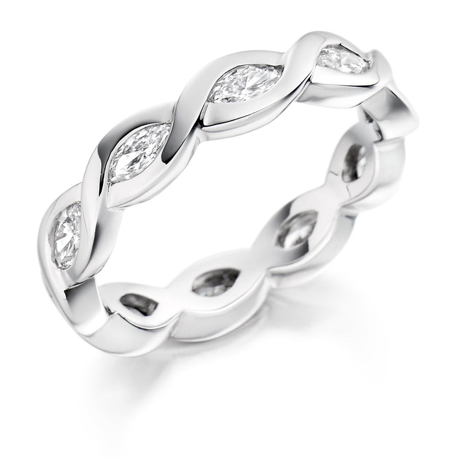 Rubover Diamond Full Eternity Ring with Right-Hand, 1.0ct
