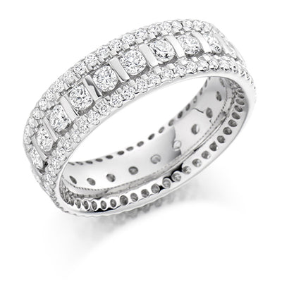 Bar-Set Full Eternity Ring, 1.85ct total