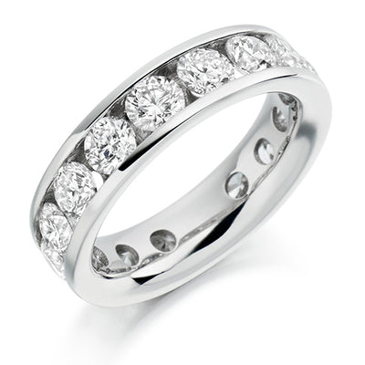 Channel-Set Diamond Full Eternity Ring with Right-Hand, 4.0ct