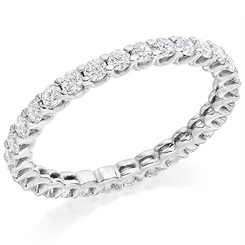 Claw-Set Diamond Full Eternity Ring B, 1.0ct