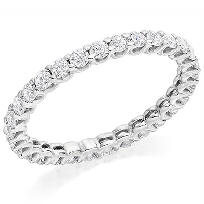 Claw-Set Diamond Full Eternity Ring B, 1.0ct