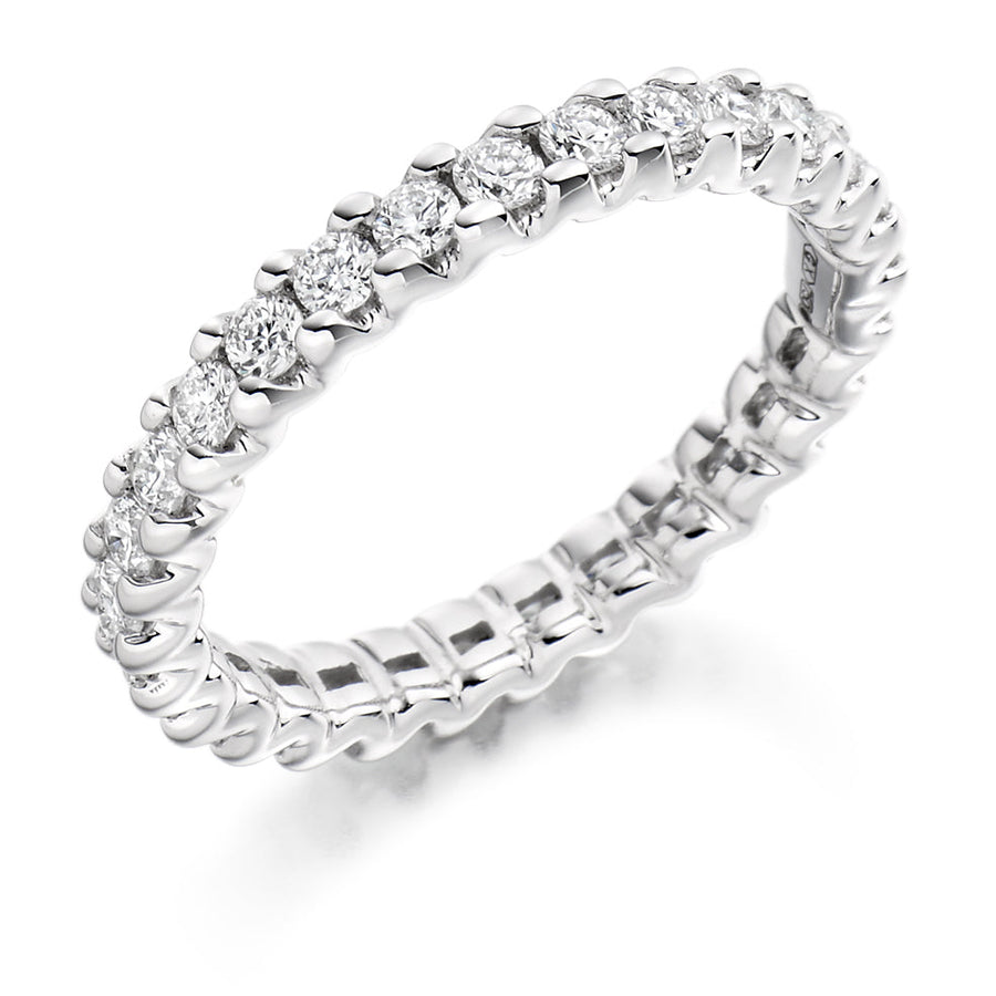 Claw-Set Diamond Full Eternity Ring B, 1.0ct