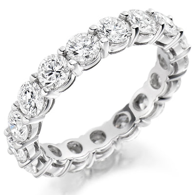 Claw-Set Diamond Full Eternity Ring E, 3.0ct