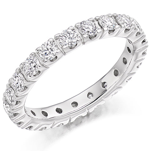 Claw-Set Diamond Full Eternity Ring B, 1.5ct