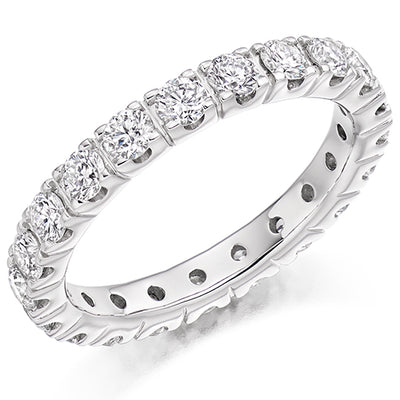 Claw-Set Diamond Full Eternity Ring B, 1.5ct