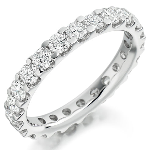 Micro-Claw Diamond Full Eternity Ring with Right-Hand, 2.0ct