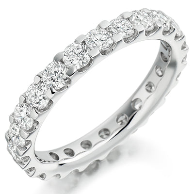 Micro-Claw Diamond Full Eternity Ring with Right-Hand, 2.0ct