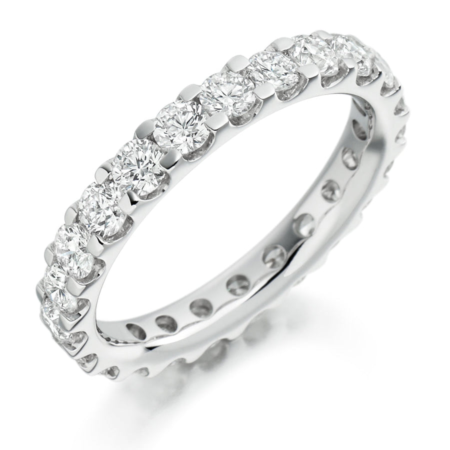 Micro-Claw Diamond Full Eternity Ring with Right-Hand, 2.0ct