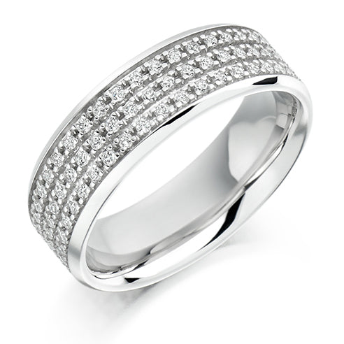 Grain-Set Diamond Full Eternity Ring, 0.6ct