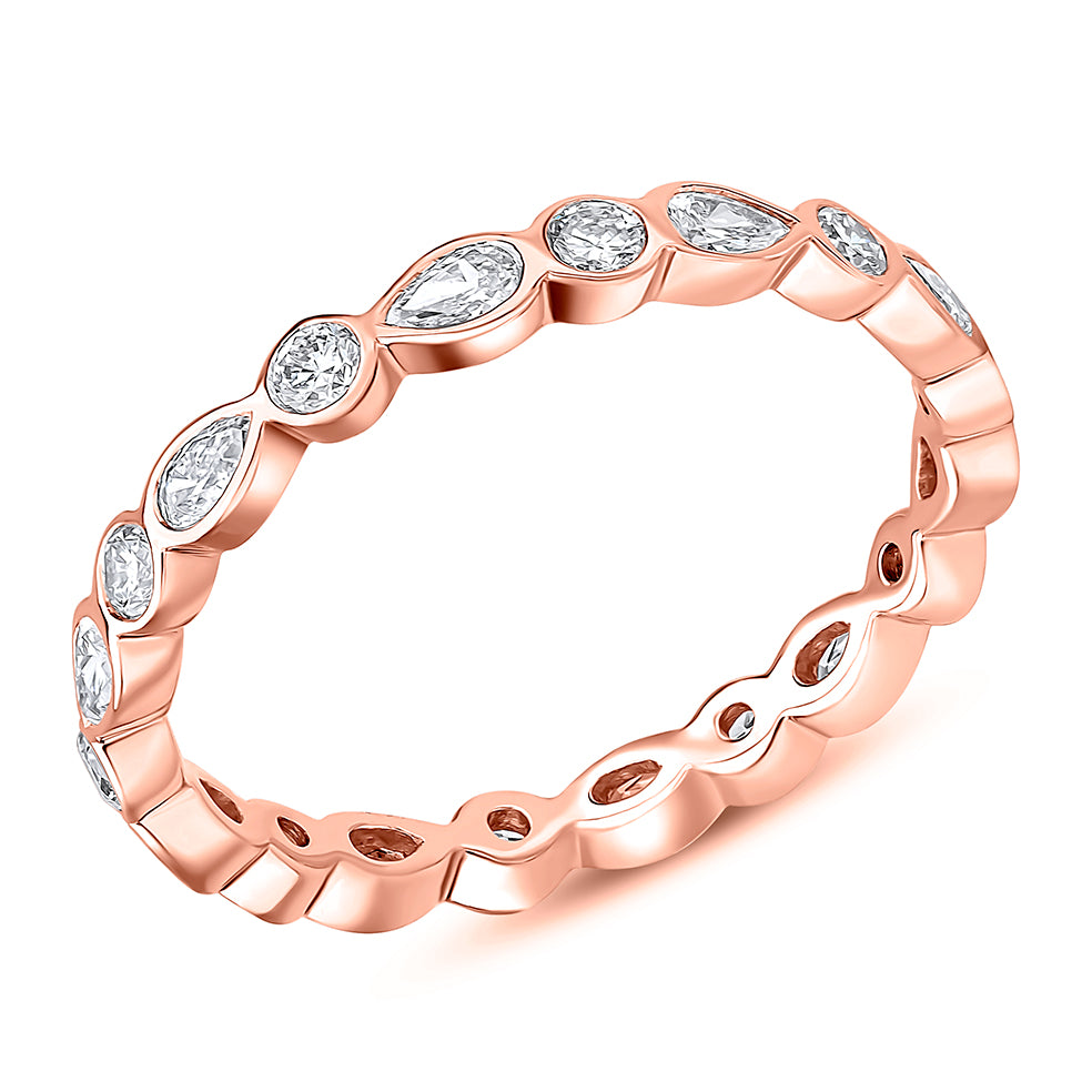 Rubover Diamond Full Eternity Ring, 0.8ct in Rose Gold