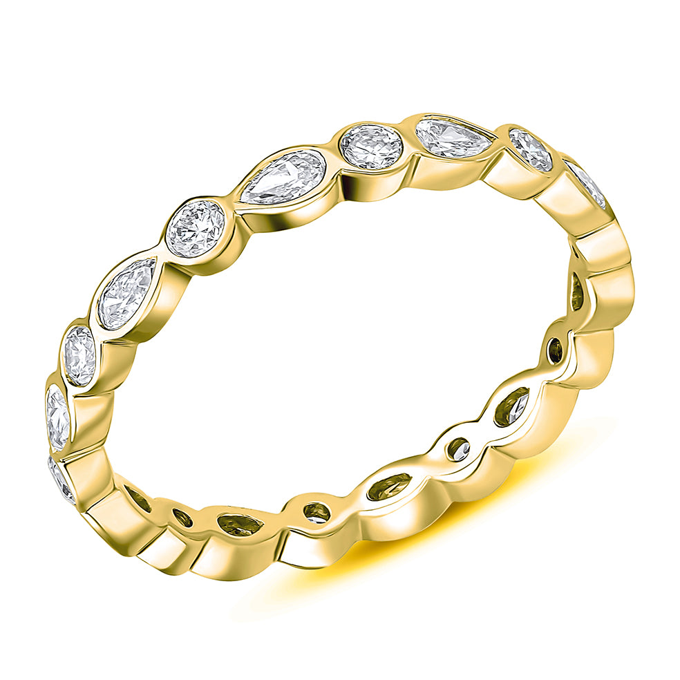 Rubover Diamond Full Eternity Ring, 0.8ct in Yellow Gold