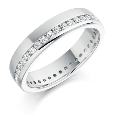 Offset Channel-Set Diamond Full Eternity Ring, 0.65ct