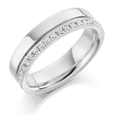 Offset Grain-Set Diamond Full Eternity Ring, 0.6ct