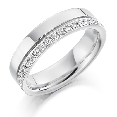 Offset Grain-Set Diamond Full Eternity Ring, 0.6ct