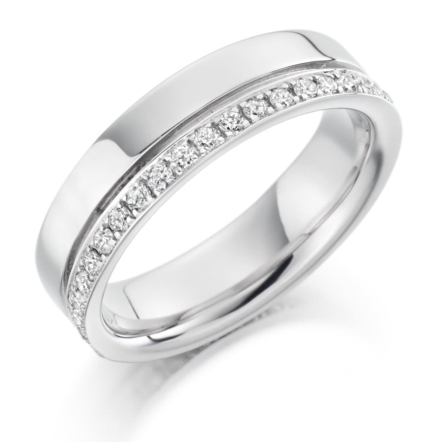 Offset Grain-Set Diamond Full Eternity Ring, 0.6ct