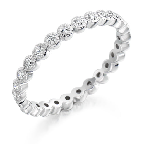 Rubover Diamond Full Eternity Ring with Right-Hand, 0.5ct