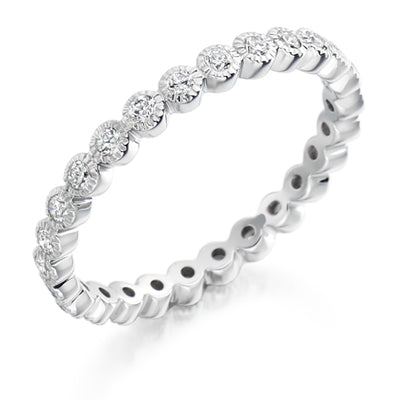Rubover Diamond Full Eternity Ring with Right-Hand, 0.5ct
