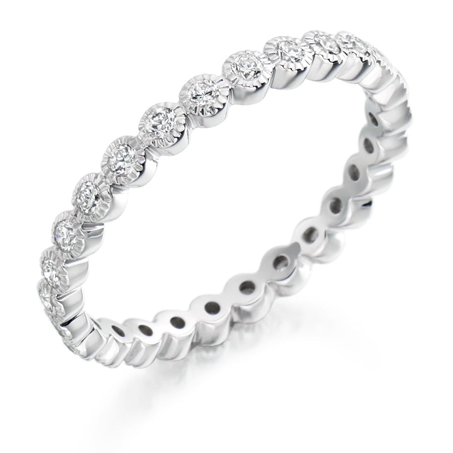 Rubover Diamond Full Eternity Ring with Right-Hand, 0.5ct