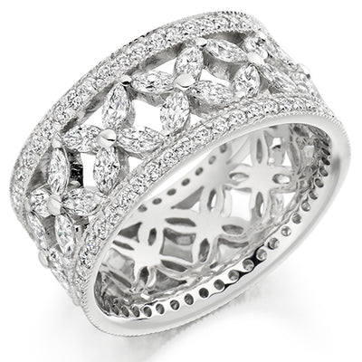 Milgrain Claw-Set Full Eternity Ring, 2.8ct total