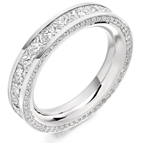 Channel & Grain-Set Diamond Full Eternity Ring, 3.6ct