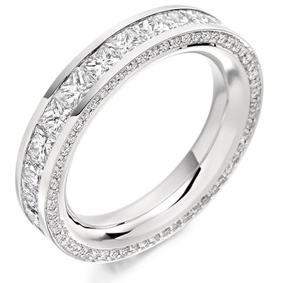 Channel & Grain-Set Diamond Full Eternity Ring, 3.6ct