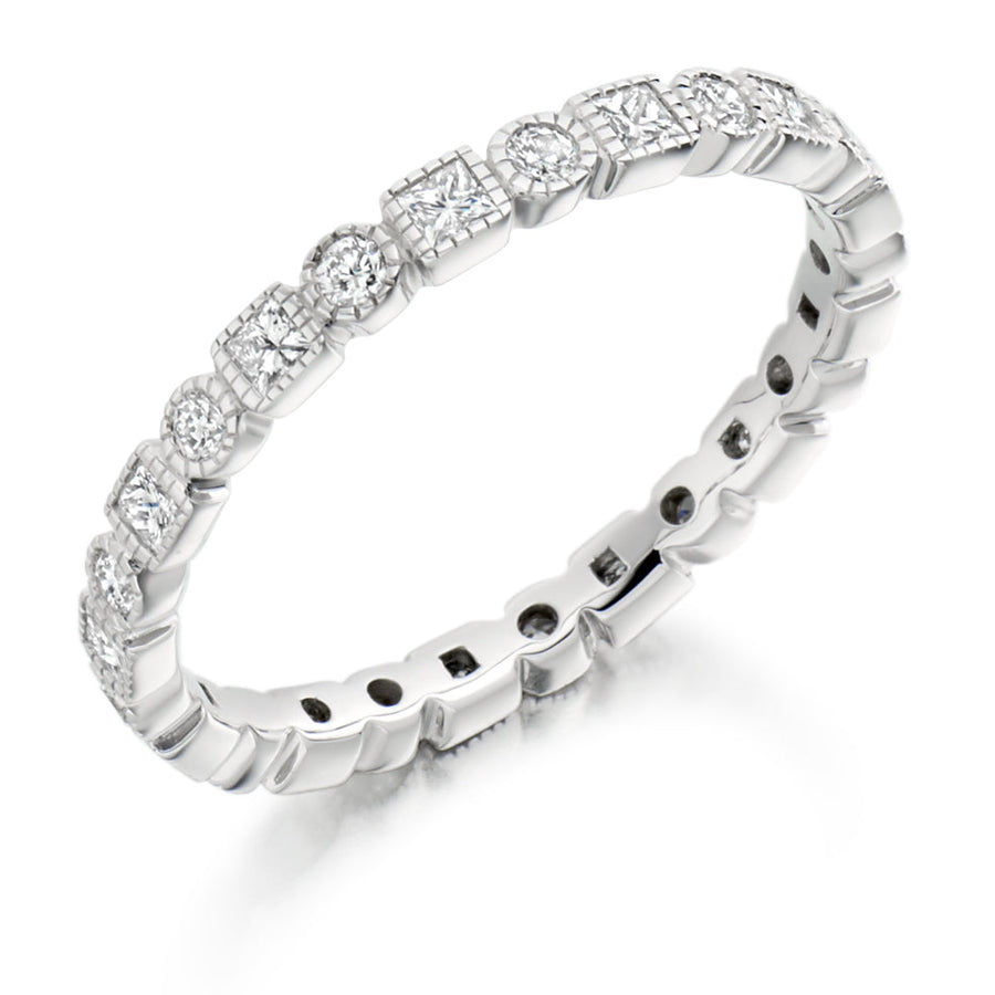 Rubover Diamond Full Eternity Ring with Right-Hand, 0.6ct