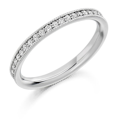 Milgrain Grain-Set Diamond Full Eternity Ring, 0.5ct