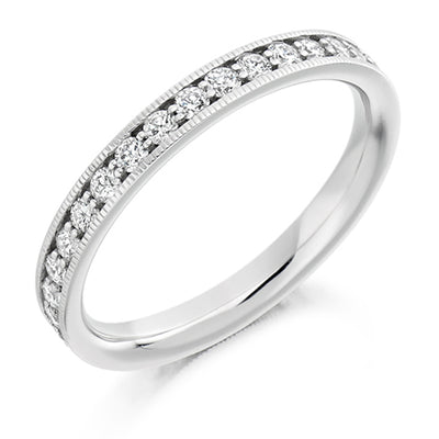Milgrain Grain-Set Diamond Full Eternity Ring, 0.75ct
