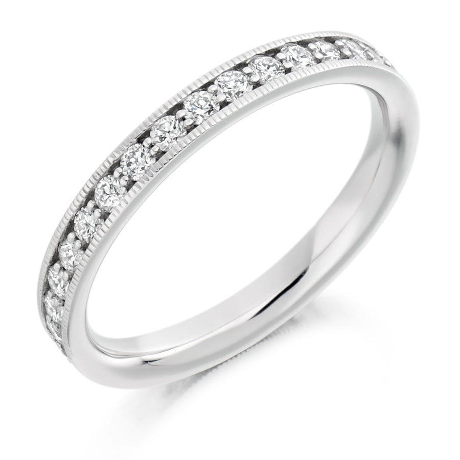 Milgrain Grain-Set Diamond Full Eternity Ring, 0.75ct