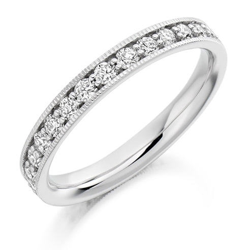 Milgrain Grain-Set Diamond Full Eternity Ring, 1.0ct