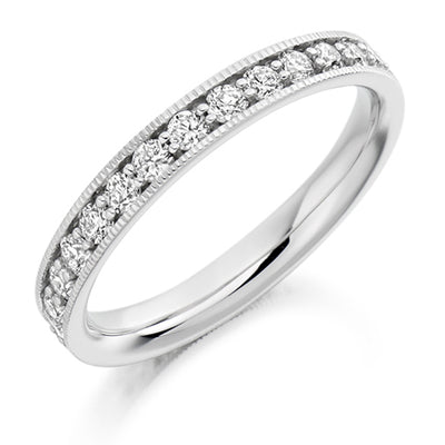 Milgrain Grain-Set Diamond Full Eternity Ring, 1.0ct
