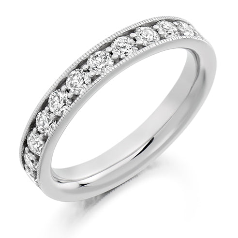 Milgrain Grain-Set Diamond Full Eternity Ring, 1.5ct