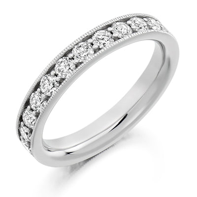 Milgrain Grain-Set Diamond Full Eternity Ring, 1.5ct