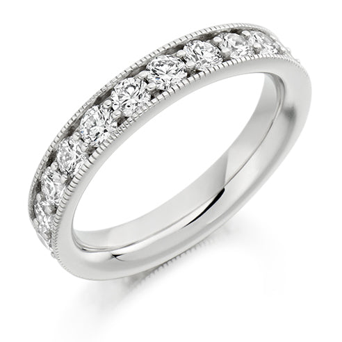 Milgrain Grain-Set Diamond Full Eternity Ring, 2.0ct