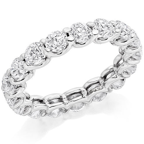 Claw-Set Diamond Full Eternity Ring, 4.0ct