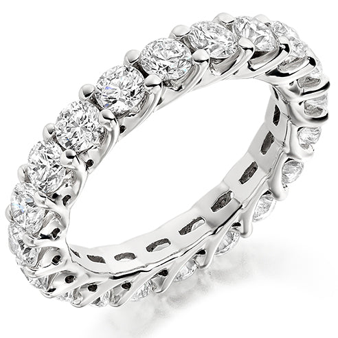 Claw-Set Diamond Full Eternity Ring F, 3.0ct