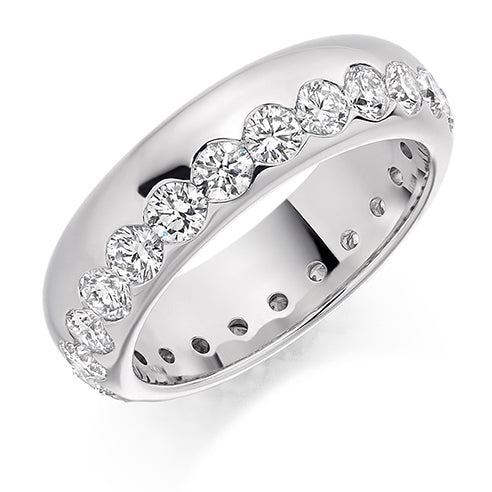 Offset Flush-Set Diamond Full Eternity Ring, 2.0ct