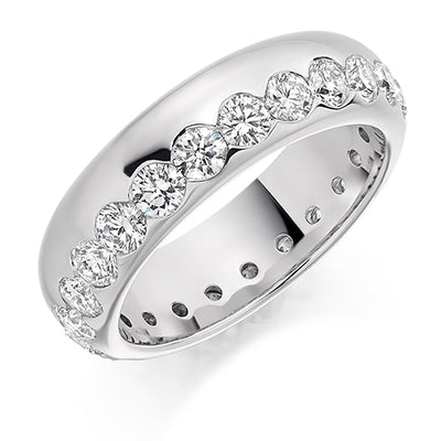 Offset Flush-Set Diamond Full Eternity Ring, 2.0ct
