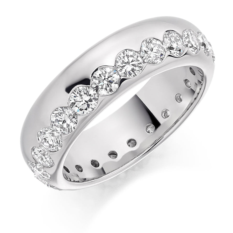 Offset Flush-Set Diamond Full Eternity Ring, 2.0ct