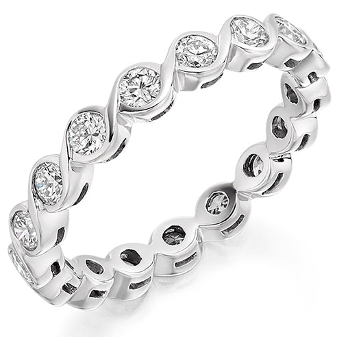 Rubover Diamond Full Eternity Ring with Right-Hand B, 1.0ct