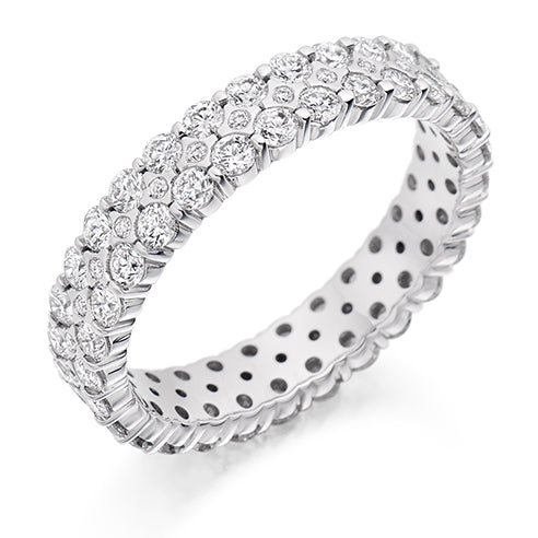Micro-Pavé Diamond Full Eternity Ring with Right-Hand, 1.55ct