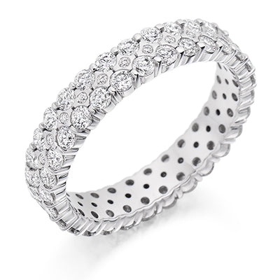 Micro-Pavé Diamond Full Eternity Ring with Right-Hand, 1.55ct