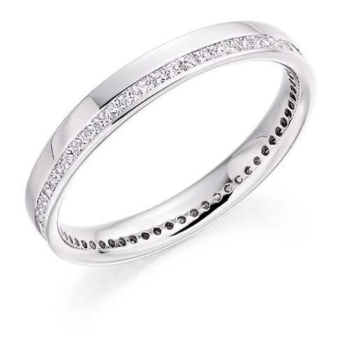 Offset Channel-Set Diamond Full Eternity Ring B, 0.4ct