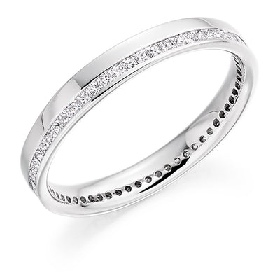 Offset Channel-Set Diamond Full Eternity Ring B, 0.4ct