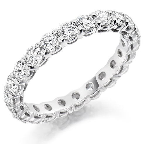 Claw-Set Diamond Full Eternity Ring E, 1.5ct